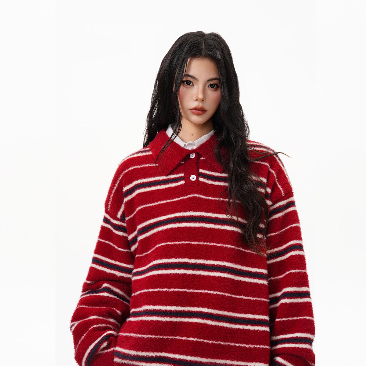 MARITIME Striped Polo Sweater