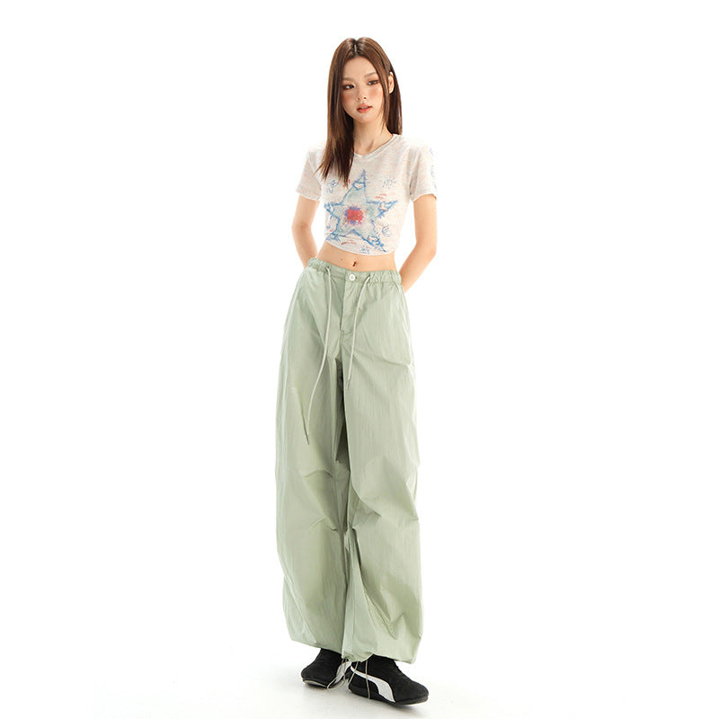 Nylon Wide-Leg Cargo Pants – Urban Style