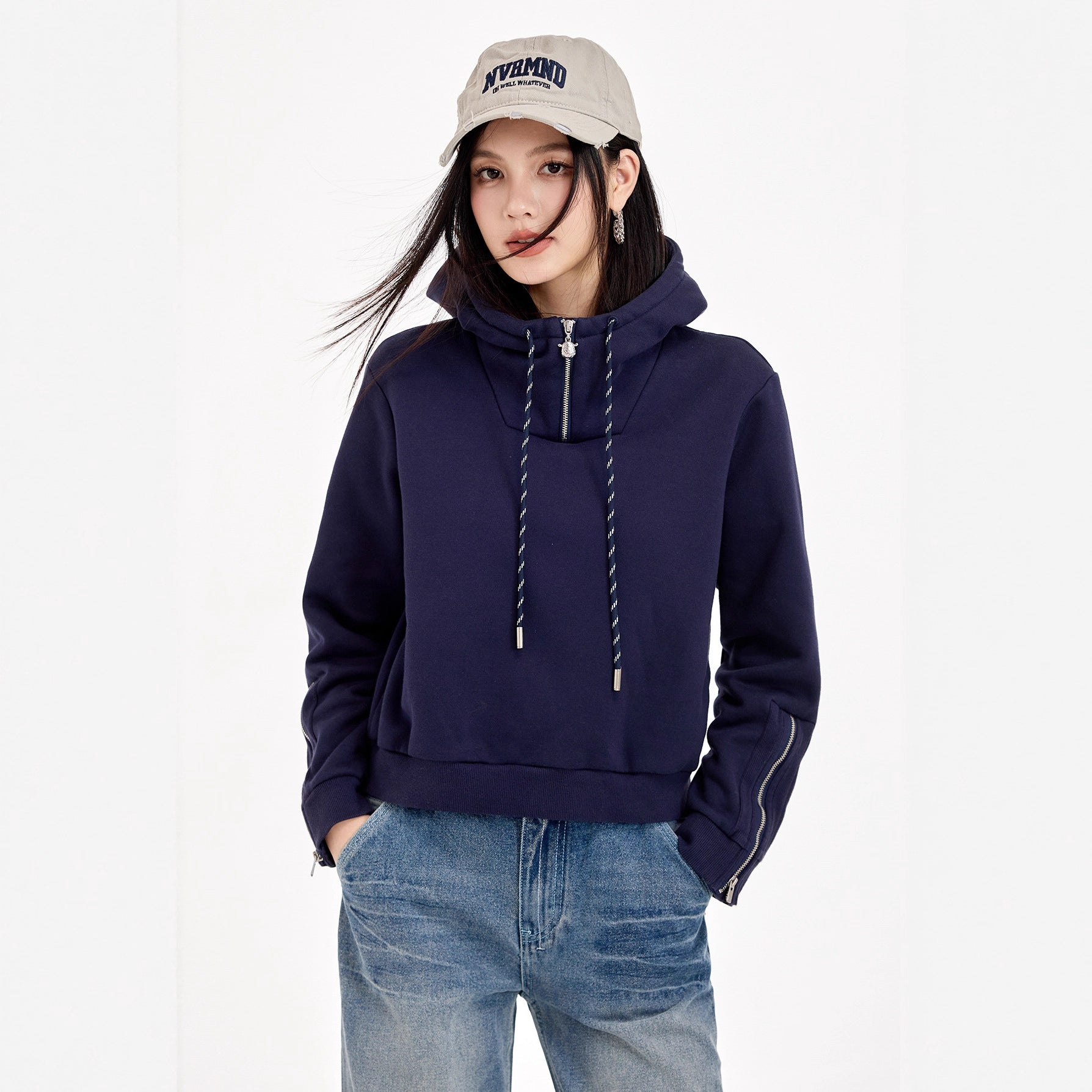 SEOUL SHADE – Dark Blue Korean Hoodie