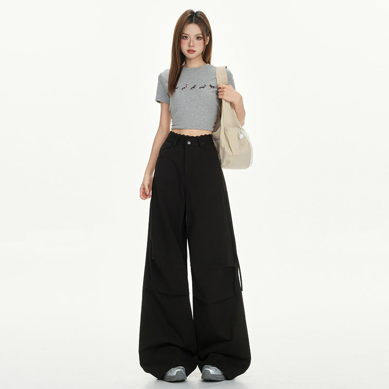 Black High-Waist Wide-Leg Pants