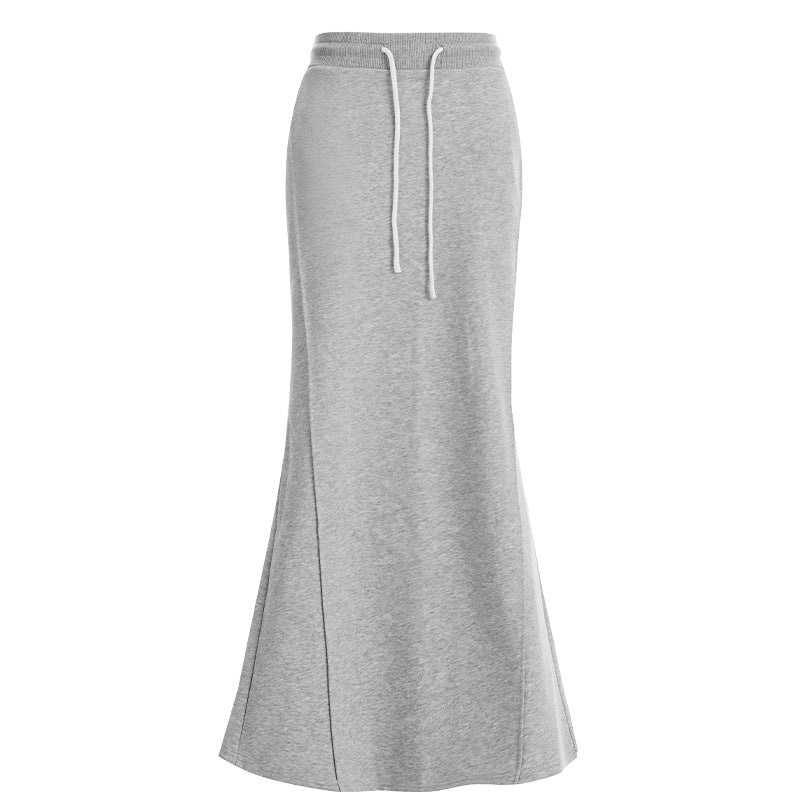 URBAN GRACE – Two-Tone Cotton Long Skirt