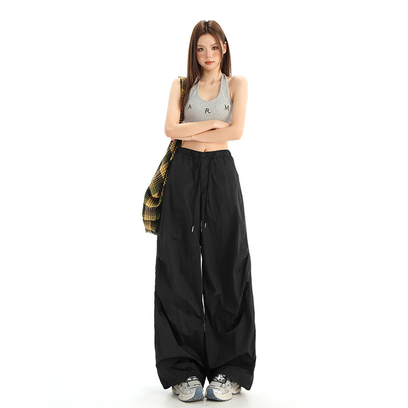 Nylon Wide-Leg Cargo Pants – Urban Style