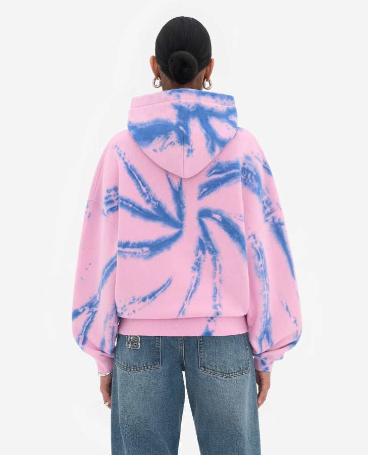 AURA STORM – Tie-Dye Plush Hoodie