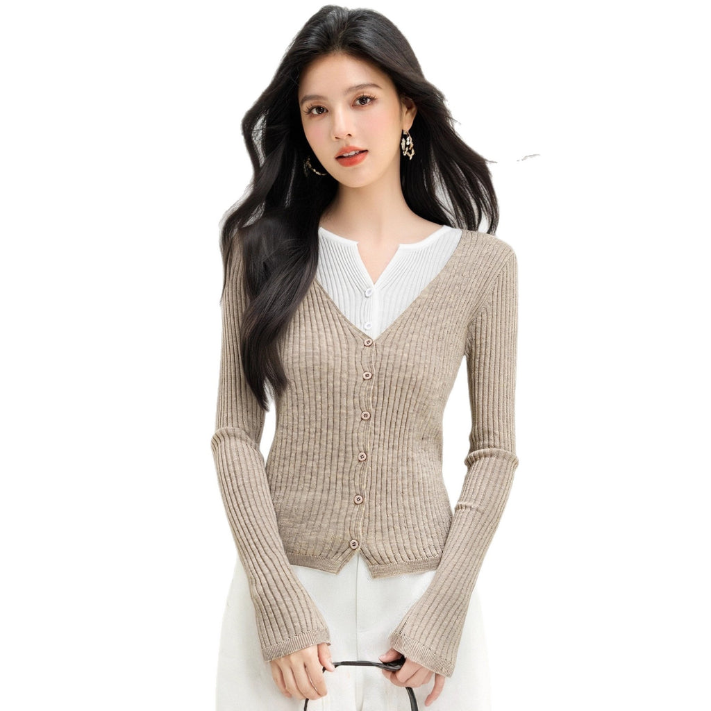 COLLEGIATE Color-Block V-Neck Sweater