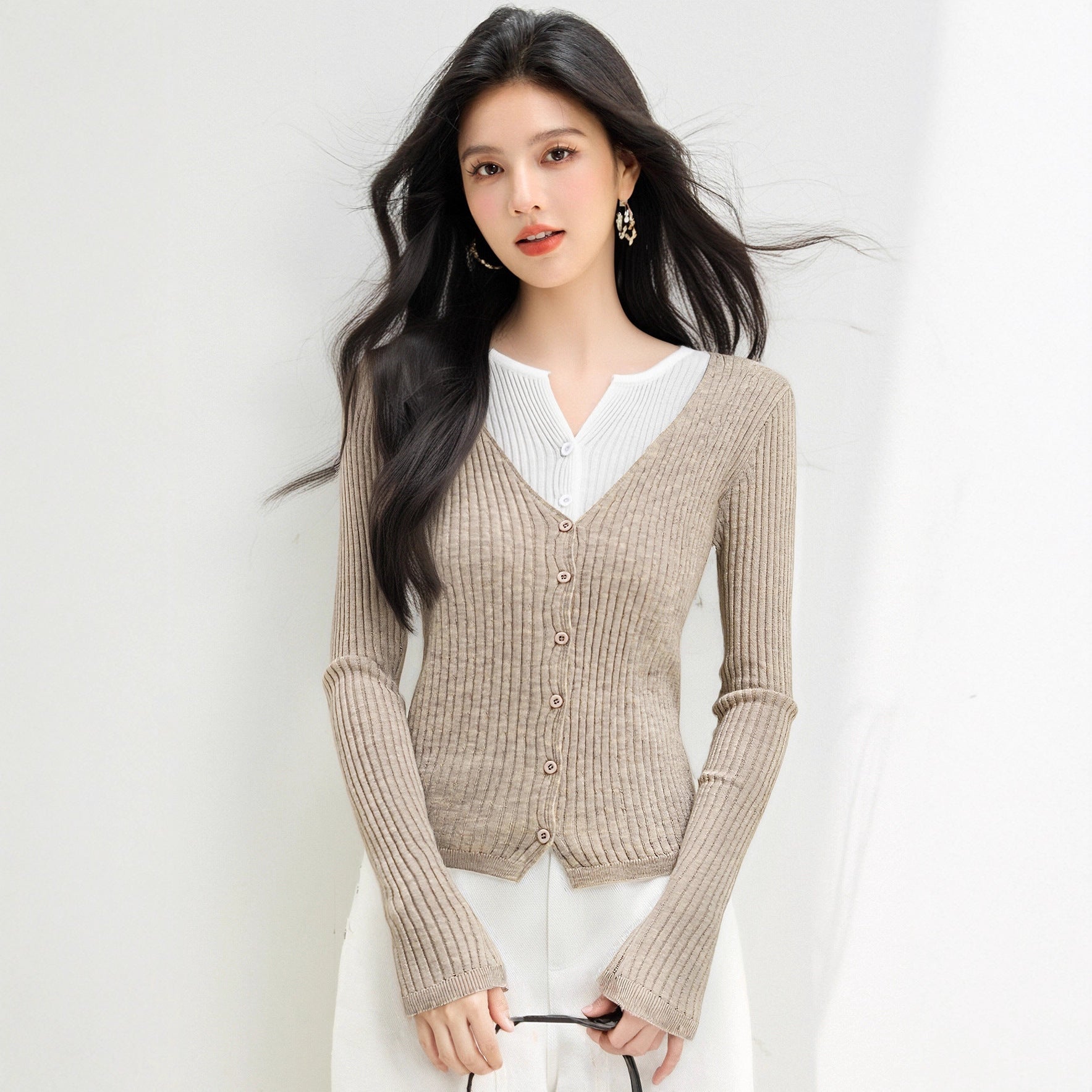 COLLEGIATE Color-Block V-Neck Sweater