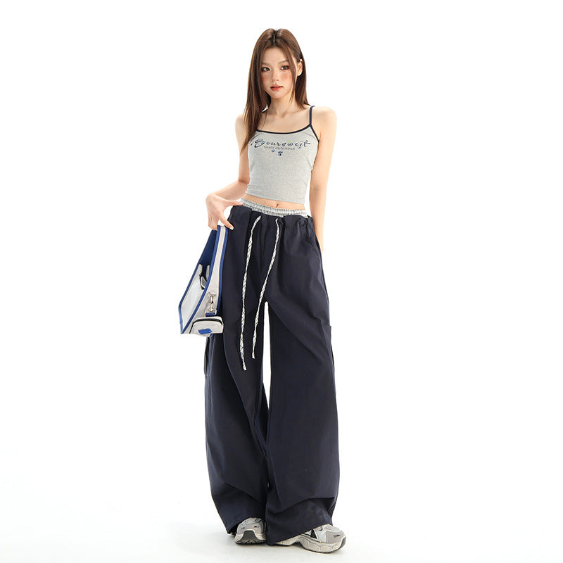 Cotton Wide-Leg Casual Pants
