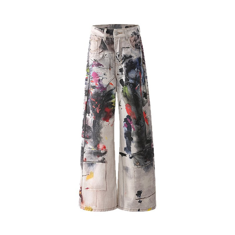 Graffiti Streetwear Jeans – High Waist & Wide Leg