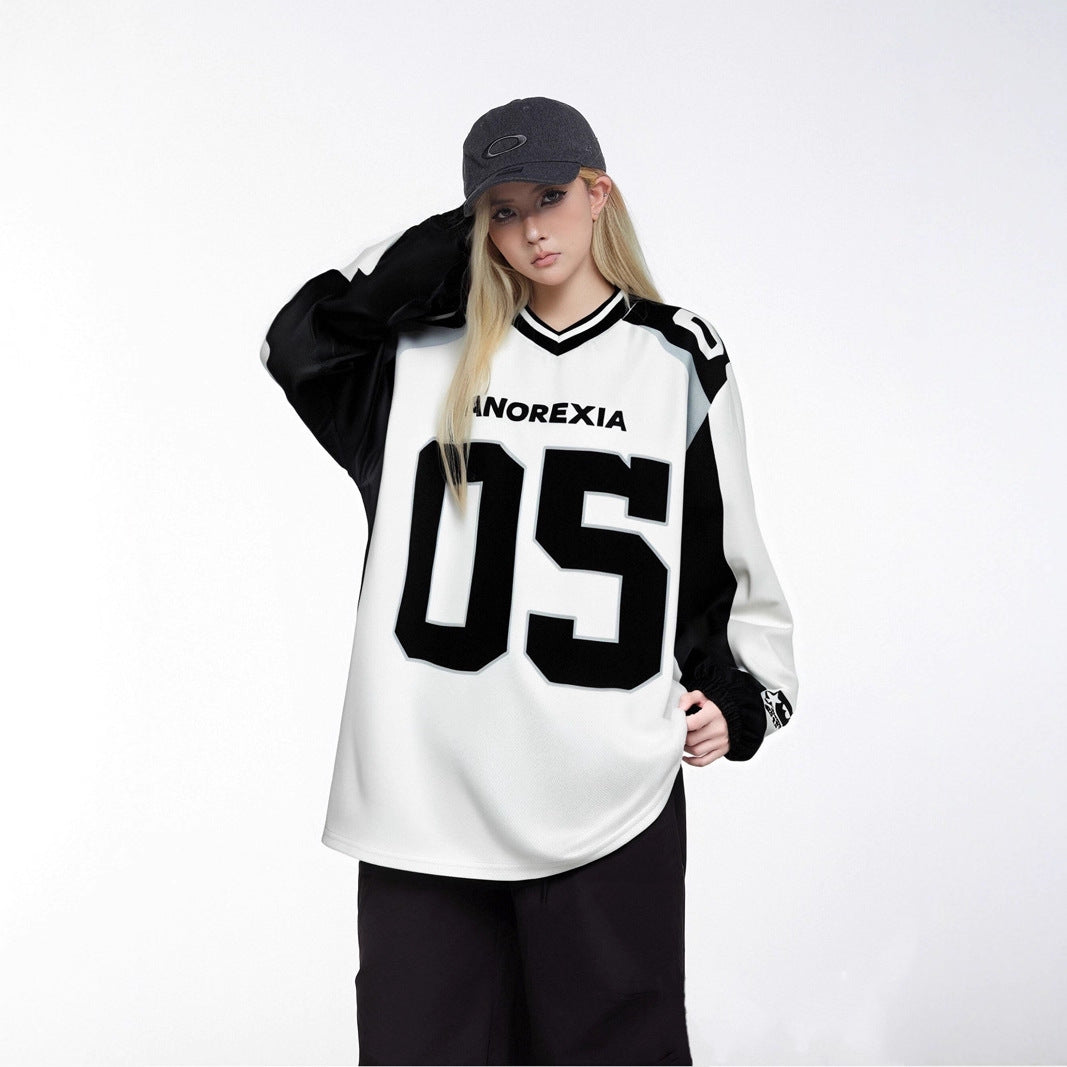 URBAN Color-Block Letter Sweater