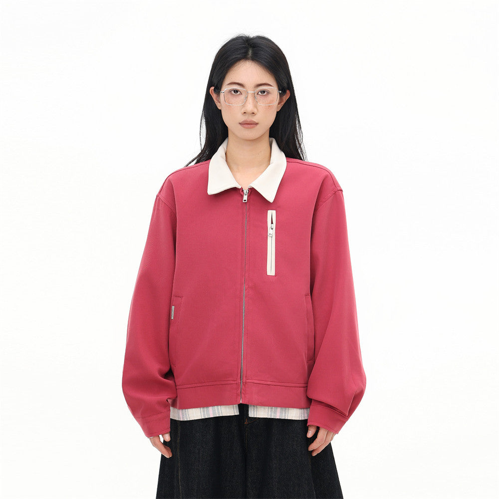 KANIENE ColorShift – Loose Contrast-Collar Jacket