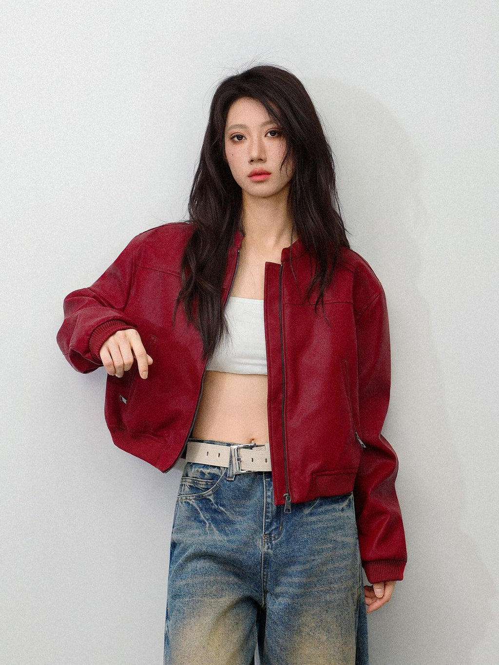 SLEEK Collarless Zip Jacket