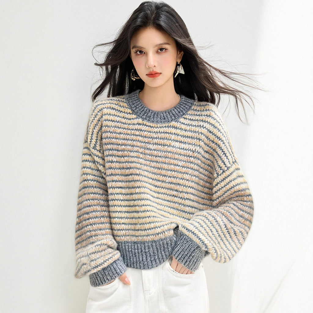 ARTISAN Crochet Stripe Sweater