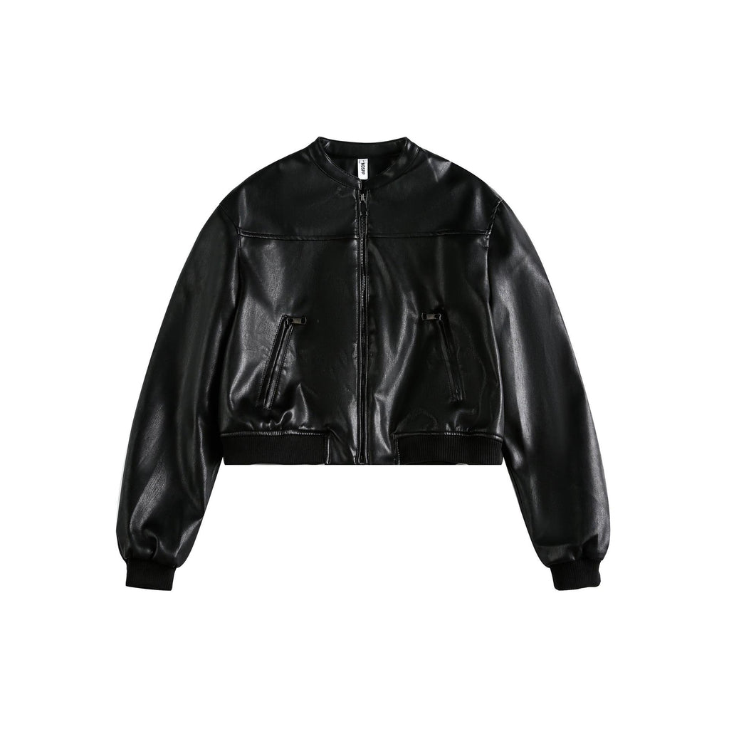 SLEEK Collarless Zip Jacket