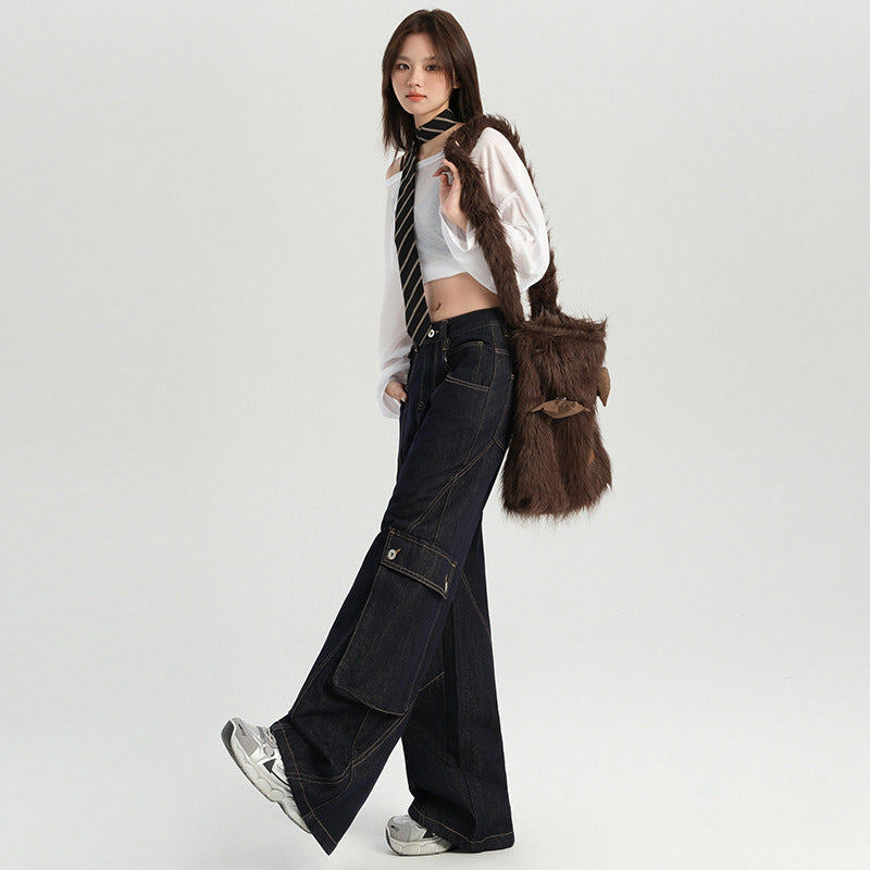 Wide-Leg Cargo Jeans