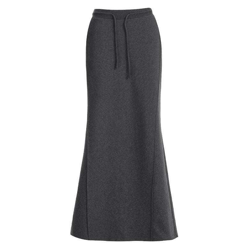 URBAN GRACE – Two-Tone Cotton Long Skirt