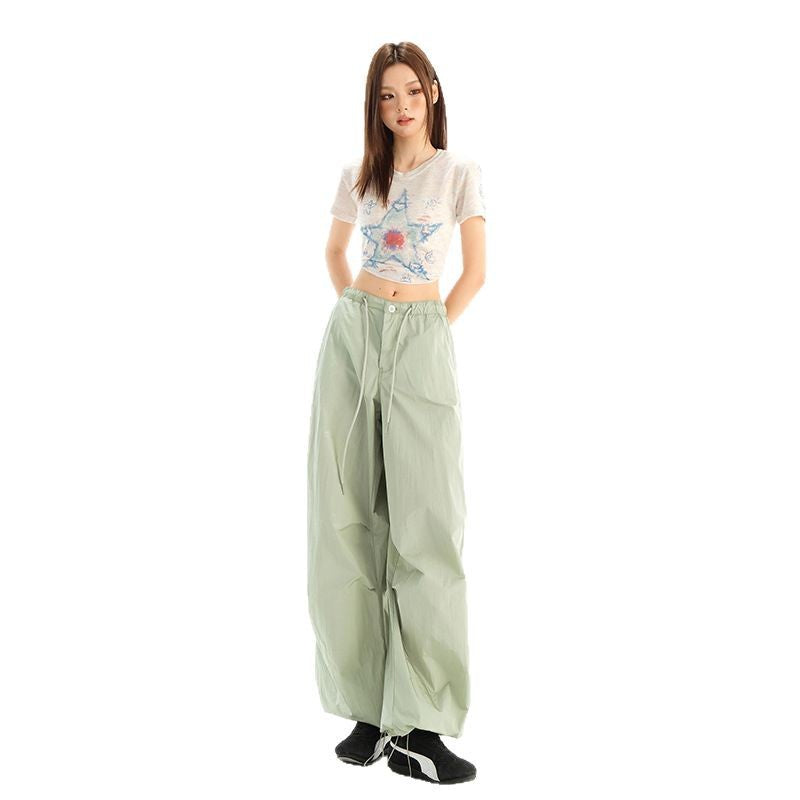 Nylon Wide-Leg Cargo Pants – Urban Style