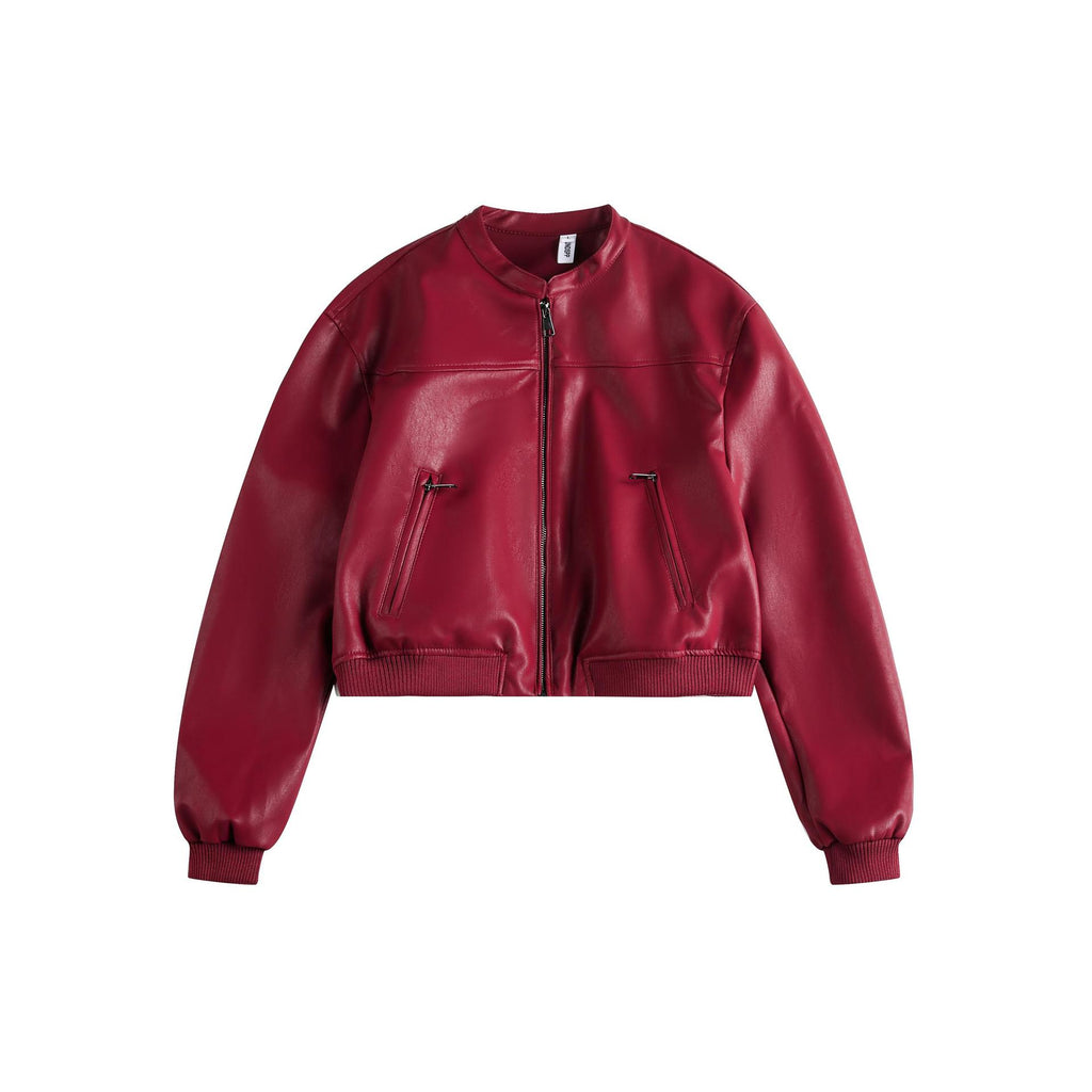 SLEEK Collarless Zip Jacket