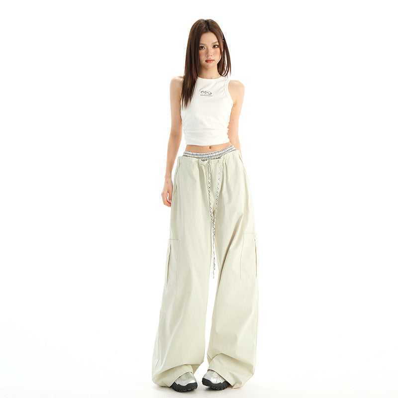 Cotton Wide-Leg Casual Pants
