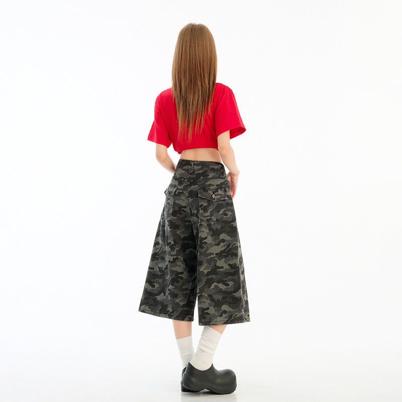 Grey Cropped Streetwear Jeans – High Waist & Loose Fit