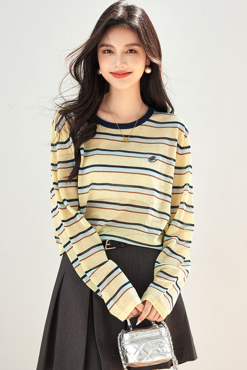 SUNLIT STRIPES – Bamboo Cotton Knit Sweater