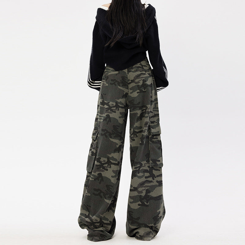 CAMO High Waist Wide Leg Denim Pants