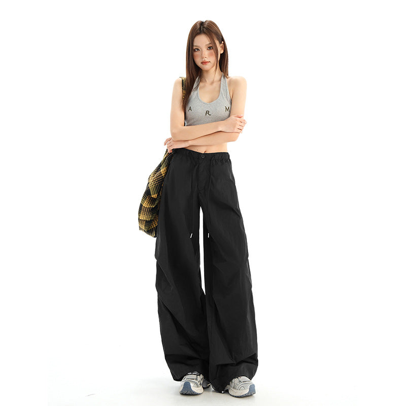 Nylon Wide-Leg Cargo Pants – Urban Style