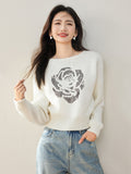 BLOSSOM VISION – White Bamboo Cotton Knit Sweater