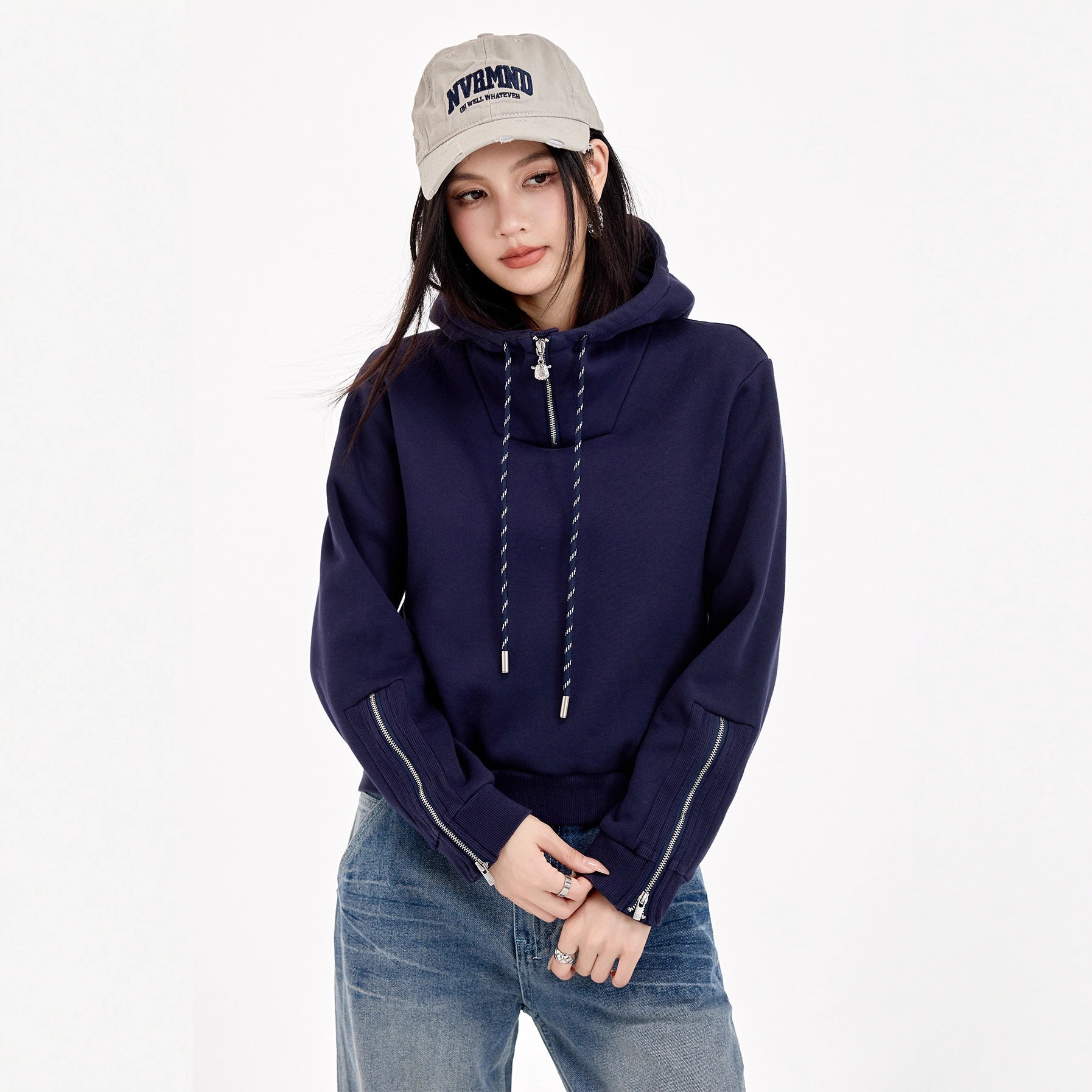 SEOUL SHADE – Dark Blue Korean Hoodie