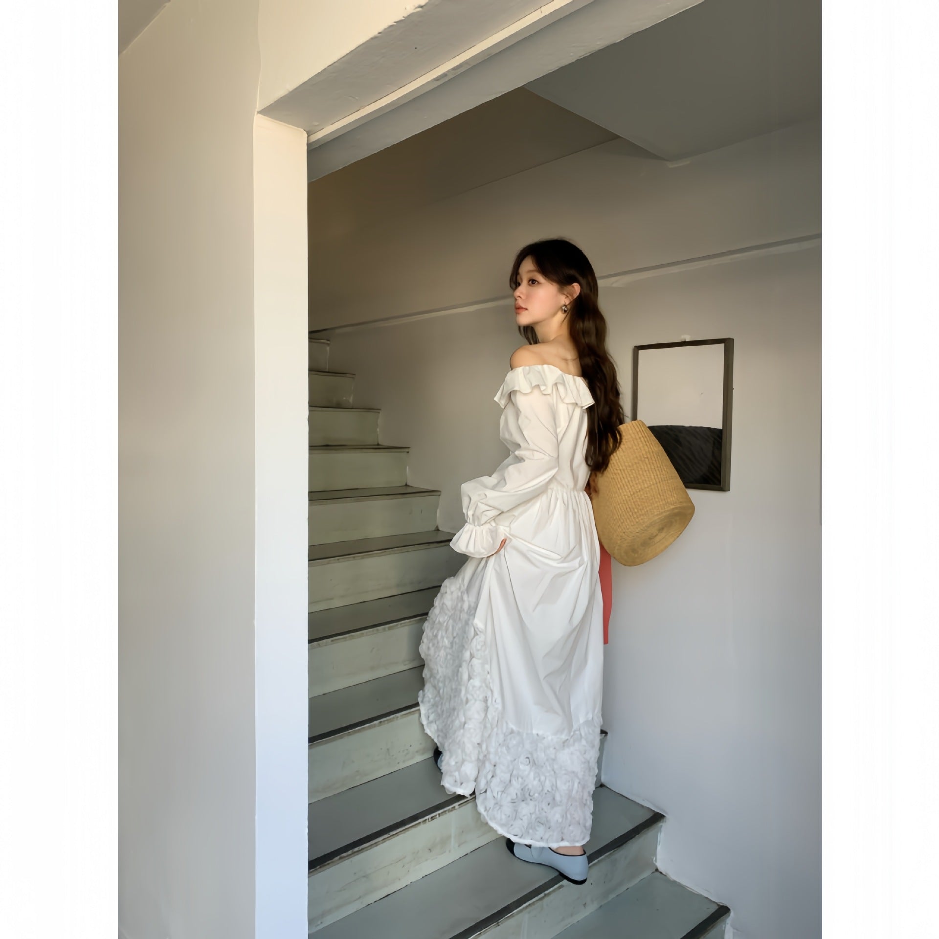 MADELEINE DRESS – French Off-Shoulder Lace Maxi Dress