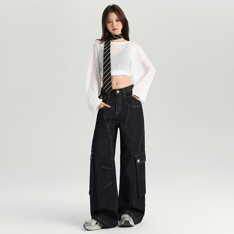 Wide-Leg Cargo Jeans