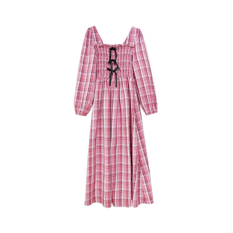 ELENA DRESS – Vintage Plaid Cotton Maxi Dress