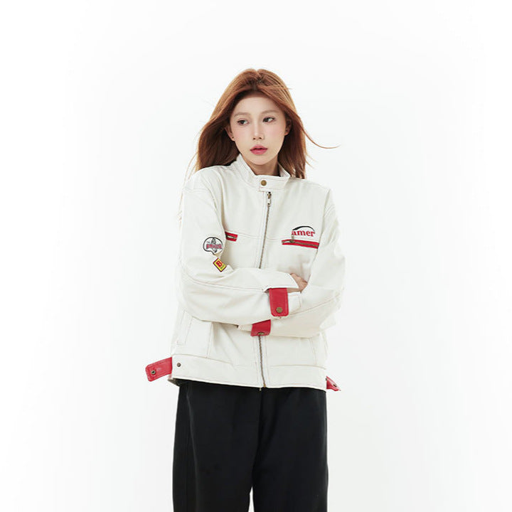 American Retro Racing Jacket – Loose Fit Zip Style