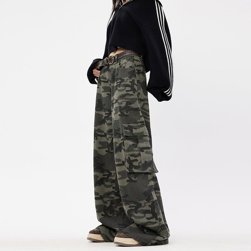 CAMO High Waist Wide Leg Denim Pants
