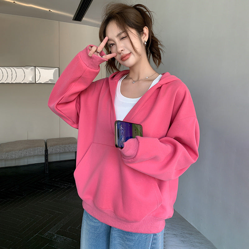 EVERYDAY VIBE – Soft V-Neck Pullover Hoodie