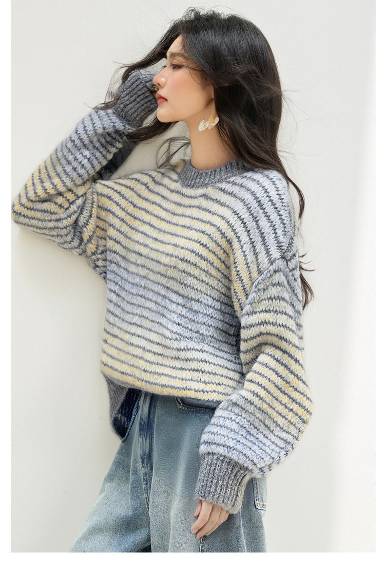 ARTISAN Crochet Stripe Sweater