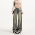 Striped Vintage Loose-Fit Denim – High Waist Streetwear Pants