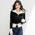 COZY Color-Block Polo Cardigan