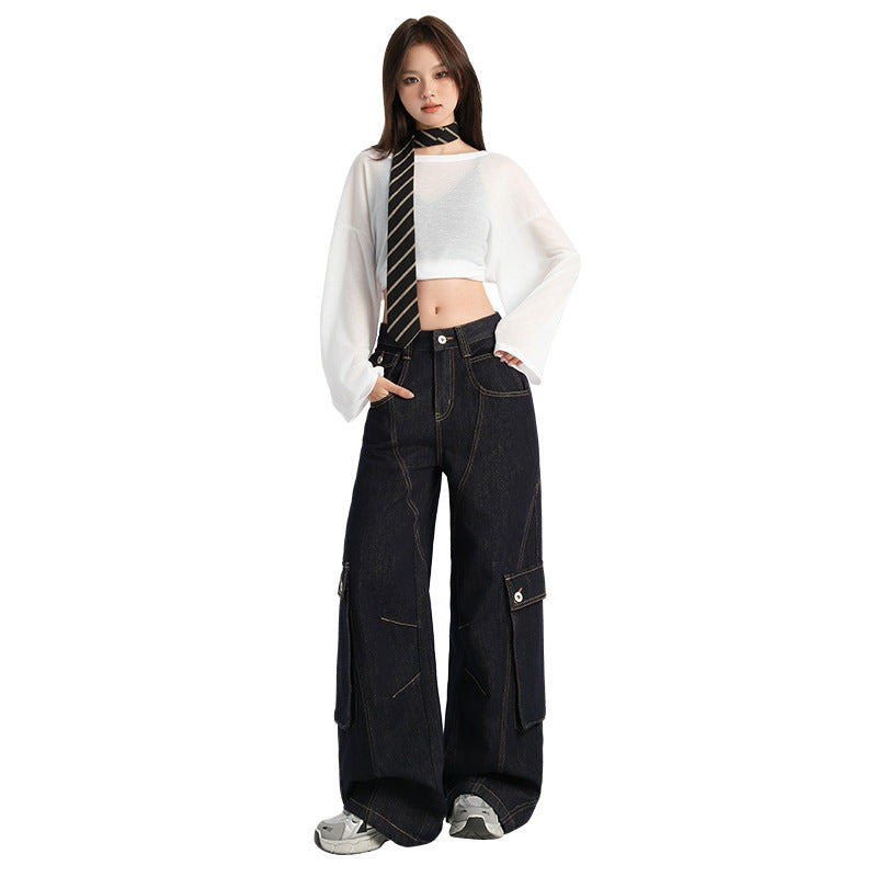 Wide-Leg Cargo Jeans
