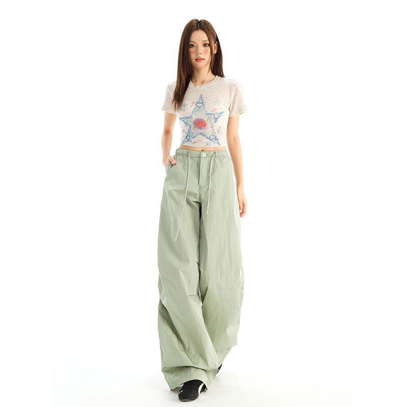 Nylon Wide-Leg Cargo Pants – Urban Style