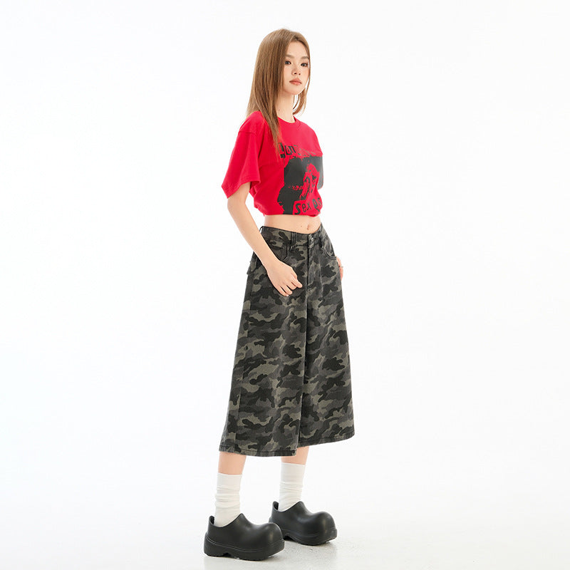 Grey Cropped Streetwear Jeans – High Waist & Loose Fit