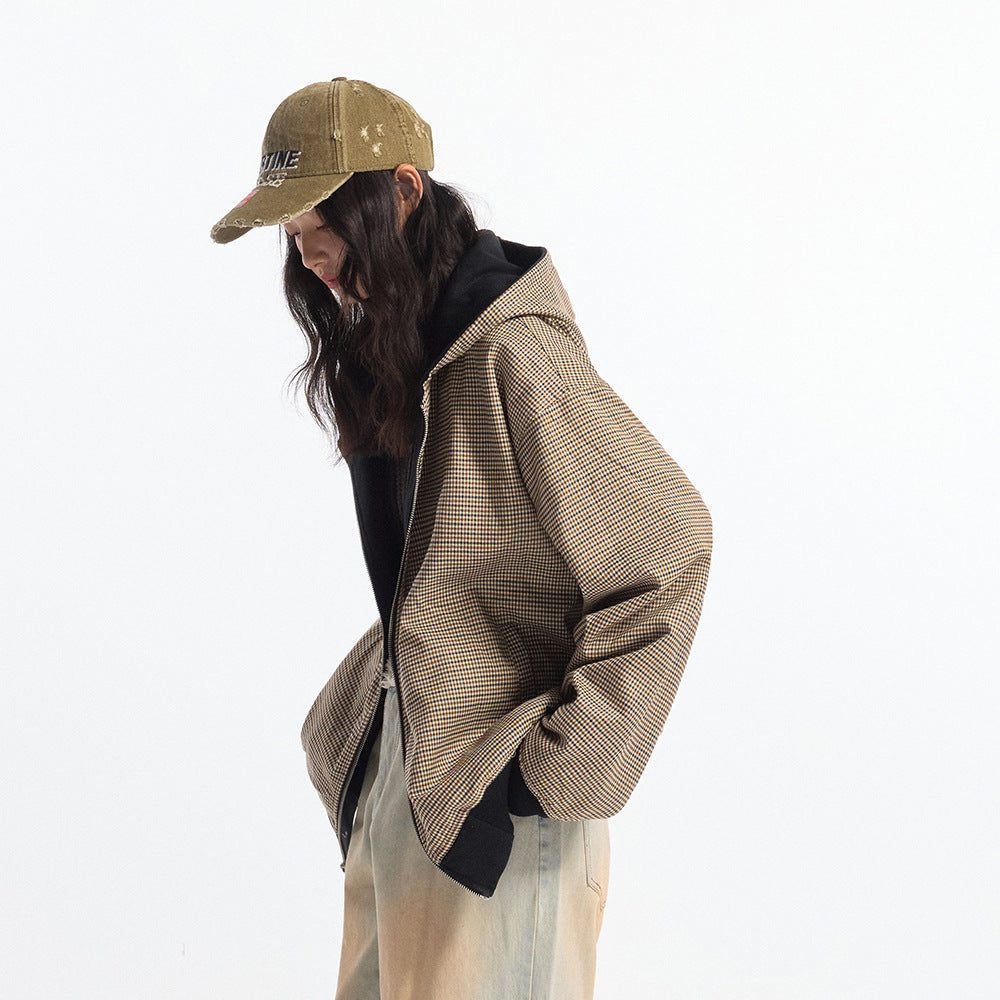 KANIENE DuoPlaid – Oversized Reversible Hoodie