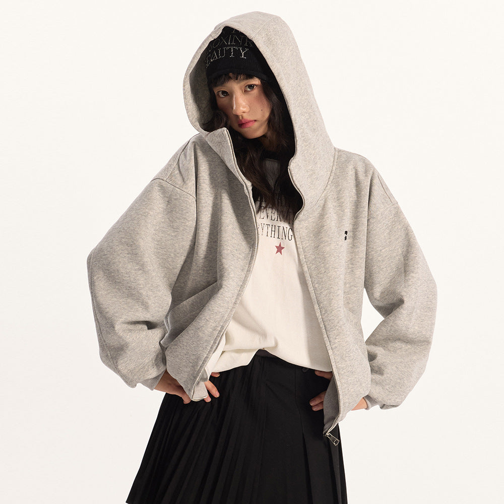KANIENE CloudZip – Oversized High-Neck Hoodie