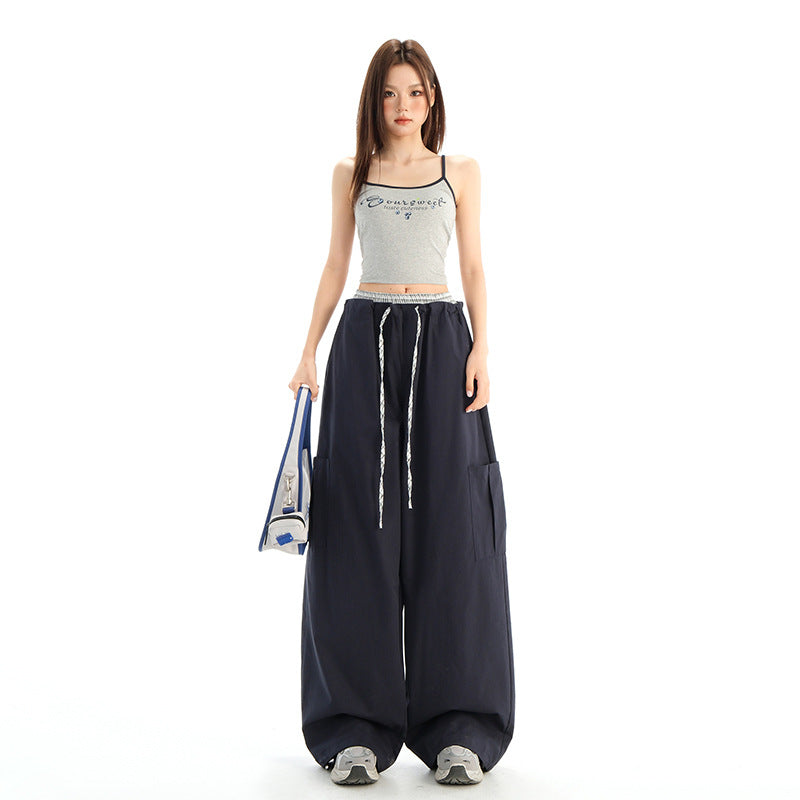 Cotton Wide-Leg Casual Pants