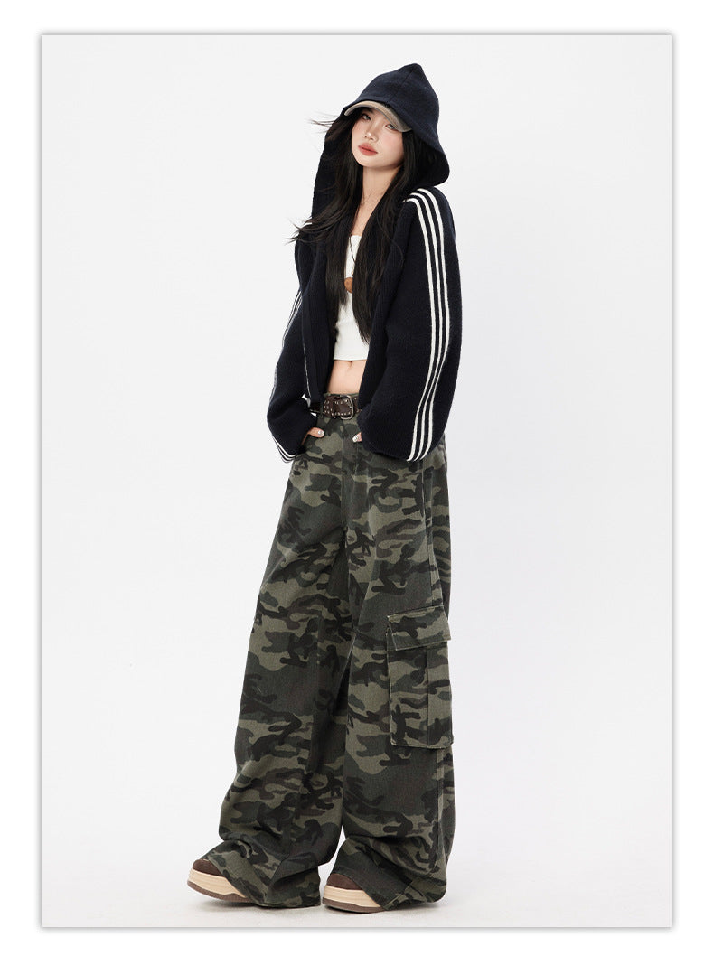 CAMO High Waist Wide Leg Denim Pants
