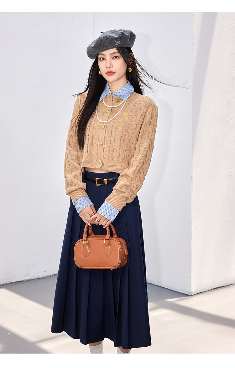 SEOUL Embroidered Polo Cardigan