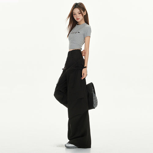 Black High-Waist Wide-Leg Pants