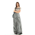 Nylon Wide-Leg Cargo Pants – Urban Style
