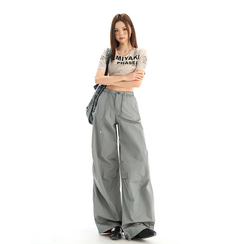 Nylon Wide-Leg Cargo Pants – Urban Style