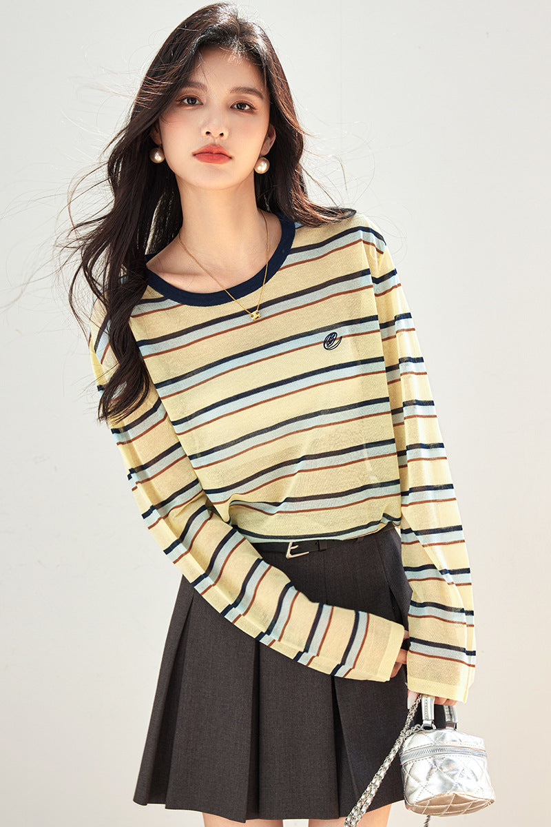 SUNLIT STRIPES – Bamboo Cotton Knit Sweater