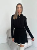 AMELIA KNIT DRESS – Elegant Collared Sweater Dress