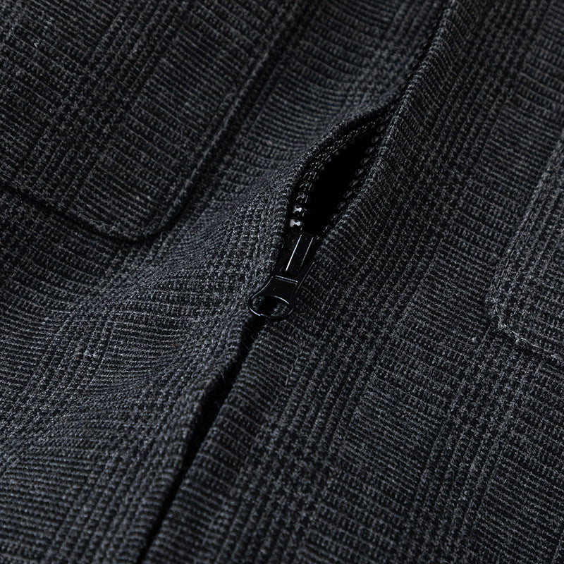 KANIENE GrayUnit – Multi-Pocket Stand-Collar Street Jacket